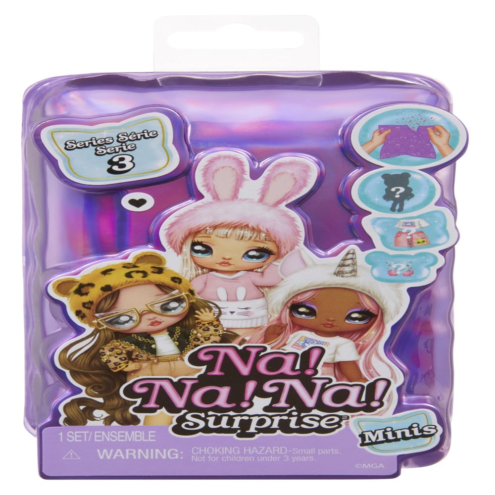 Na Na Na Surprise Minis Series 3 Fashion Doll - Mystery Packaging with Confetti Surprise, Includes 4" Small Doll, Outfit, Shoes, Poseable, Great Toy Gift for Kids Girls Boys Ages 4 5 6 7 8+ Years