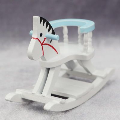 AirAds Dollhouse 1:12 Dollhouse Miniature Hobby Horse Rocking Horse Blue