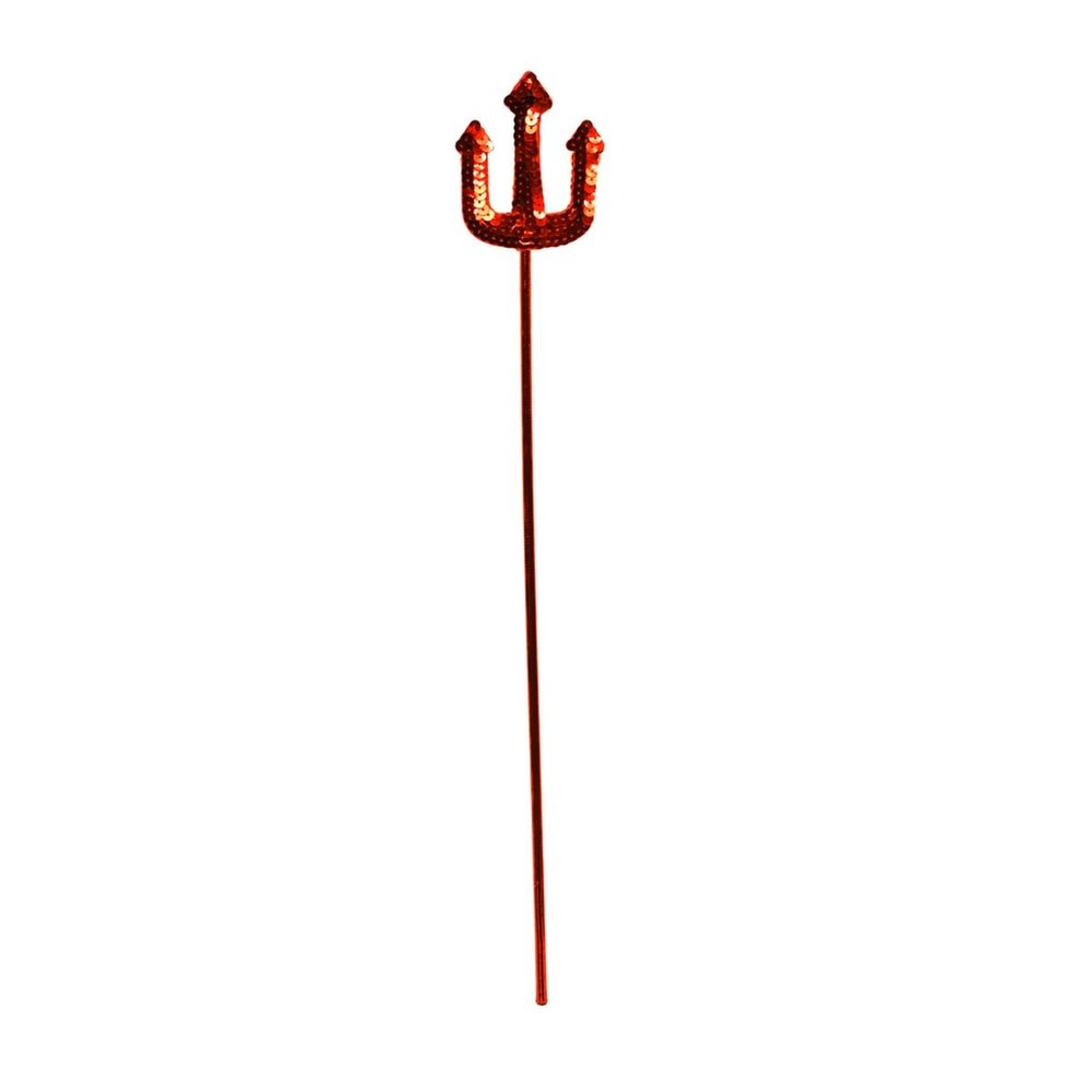 Treasure Gurus Sequin Red Devil Pitchfork Wand Cosplay Staff Halloween Party Costume Accessory