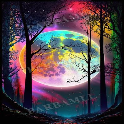 1000 Piece Adult Puzzle, Colorful Romantic Starry Moon, Puzzle Educational Gift, Room Decor Wall Decor Exercise Willpower Birthday Gifts