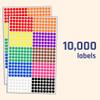 10,000 Pieces, 1/4 inch - Small Colored Round Dot Stickers - 10 Colors view 3