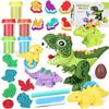 Cinne Dinosaur Color Dough Sets for Kids Ages 2-4-8, DIY Clay Tools & Dinosaur Eggs, Birthday & Christmas Gift for Boys and Girls(20 Pcs Color Dough Accessories) view 1