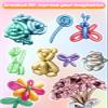 100 Pcs 260Q Balloons Kit with Pump - Kids Premium Latex Twisting Long Balloons to Make Animals Flowers, Metallic Assorted Balloons for Party Boys Girls Christmas Birthday Gifts Clowns Wedding Decor view 2