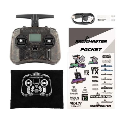 Radiomaster Pocket ELRS Hall Gimbal Transmitter Remote Control Portable Lightweight Built in LED Light Foldable AntennaBlack Mode 2