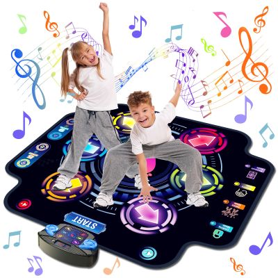 UpgradedKIZJORYA Dance Mat for Kids, Electronic Light-up Dance Pad with Wireless Bluetooth 5 Speeds 9 Levels, Dancing Mat for Toddlers Music Game Dance Toy for Girls Boys 3 4 5 6 7 8 9 10+ Year Old