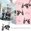 ButxeT Kids Tricycle-3 in 1 Kids Trike Bike Stroller- with Removable Push Handle-with Storage Basket-Safety Harness-1-6 Years Old Boy Girl Outdoor Toy Gifts,White view 3