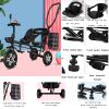 ButxeT Kids Tricycle-3 in 1 Kids Trike Bike Stroller- with Removable Push Handle-with Storage Basket-Safety Harness-1-6 Years Old Boy Girl Outdoor Toy Gifts,White view 4