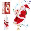 Gfilay Climbing Santa with Music, Christmas Tree Pendant Ornament Novelty Climbing Santa Claus on Rope, Holiday Decoration, Great Gift view 1