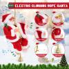 Gfilay Climbing Santa with Music, Christmas Tree Pendant Ornament Novelty Climbing Santa Claus on Rope, Holiday Decoration, Great Gift view 2