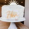10pcs Sun Cake Topper Decoration,Acrylic Cake Charm Topper,Boho Sun Cupcake Toppers, Sunshine Party Decor (4'', Gold Mirror) view 2