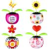 4 Solar Dancing Butterfly Toy Solar Powered Dancing Sun Flower in Colorful Pots Swinging Heart Shape Flip Flap Animated Bobblehead Dancer Window Rose Sun Catcher Car Dashboard Decor view 1