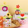 4 Solar Dancing Butterfly Toy Solar Powered Dancing Sun Flower in Colorful Pots Swinging Heart Shape Flip Flap Animated Bobblehead Dancer Window Rose Sun Catcher Car Dashboard Decor view 3
