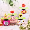 4 Solar Dancing Butterfly Toy Solar Powered Dancing Sun Flower in Colorful Pots Swinging Heart Shape Flip Flap Animated Bobblehead Dancer Window Rose Sun Catcher Car Dashboard Decor view 4