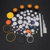 78pcs Plastic Gears Axle Belt Bushings Pulley Belt, Plastic Pulleys, Personally Constructed Set Toy car Accessories, Bushings Pulley Belt Worms Rack Kits Gear Set Shaft Belt view 1