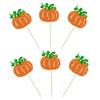 24Pcs Pumpkin Cupcake Toppers Glitter Fall Theme Cupcake Picks Pumpkin Themed Baby Shower Birthday Thanksgiving Halloween Party Cake Decorations Supplies Orange view 3