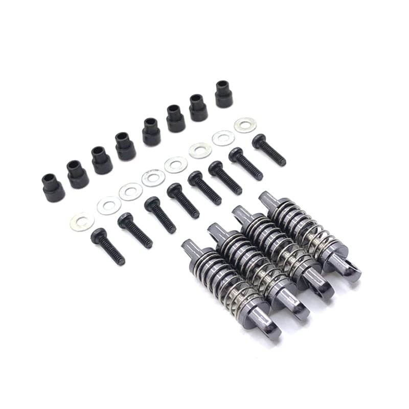 BrewJa Metal Upgrade Shock Absorber for WLtoys 1/28 284131 K969 K979 K989 K999 P929 P939 RC Car Parts (Color : Dark Grey)