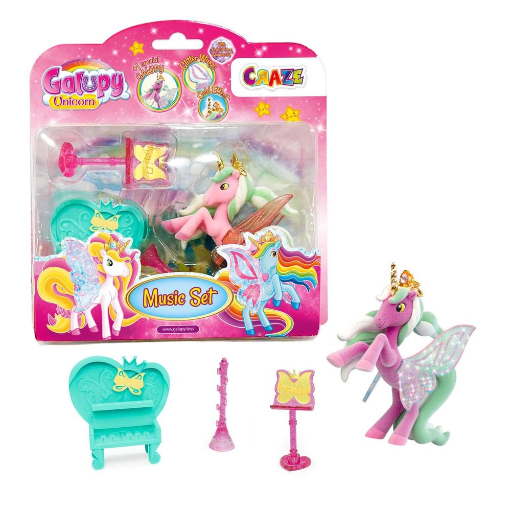 Galupy Unicorn Music Set - Mini Unicorn Set with Accessories, Unicorn Figures to Collect
