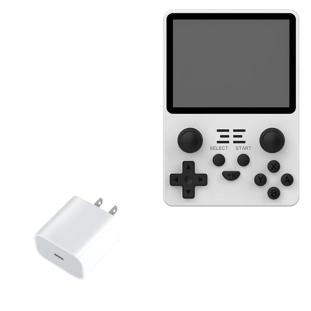 BoxWave Charger Compatible with Petforu POWKIDDY RGB20S Handheld Game Console (3.5") - PD GAN miniCube (30W), 30W Tiny PD GAN Type-C Wall Charger - Winter White