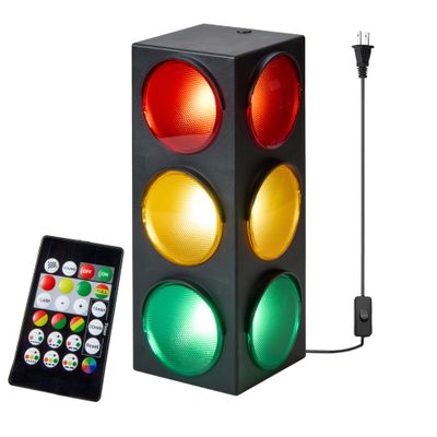 Playbees Traffic Light Lamp 12.25 inches USB Traffic Light with Vibrant Color Blinking Modes Decoration for Classrooms Bedrooms Stop Sign Room Decor