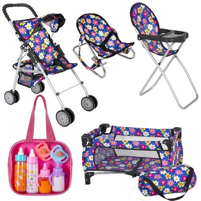 Fash N Kolor 4 Piece Baby Doll Play Set and 6 Piece Disappearing Doll Feeding Set