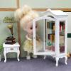 AirAds Dollhouse 1:12 Scale Dollhouse Miniature Furniture Hutch Display Cabinet w/Mirror White view 3