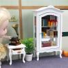 AirAds Dollhouse 1:12 Scale Dollhouse Miniature Furniture Hutch Display Cabinet w/Mirror White view 4
