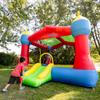 Bounceland Inflatable Party Castle Bounce House Bouncer [No Blower], 16 ft L x 13 ft W x 10.3 ft H, Basketball Hoop, Removable Sun Roof, Fun Slide and Bounce Area, Castle Theme for Kids view 3