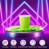 Tioncy 350 Pcs Neon Glow Party Supplies Serves 50, Plates Napkins Cups view 4