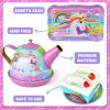 Unicorn Tea Party Set for Little Girls, Age 3 4 5 6 Year Old, Toddler Kids Kitchen Pretend Play Toys with Tin Tea Set, Cake Stand, for Girls Boys view 4