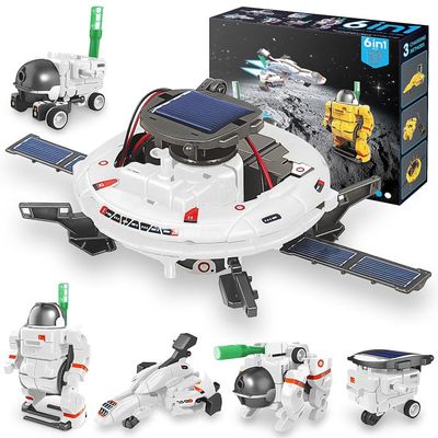 STEM Projects for Kids Ages 8-12 Solar Robot Kit 6-in-1 Space Toys for 10-Year-Old Boy Girl Gift Toys Science Kits Christmas Birthday Gifts for 8 9 10 11 12 Year Old, White