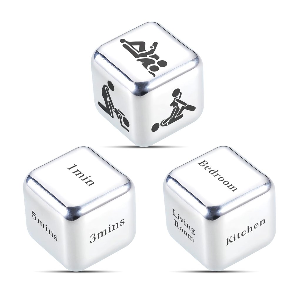 3PCS Sex Dice Game Love Dice for Couple Valentine Gifts for Him Her Boyfriend Girlfriend Husband Gifts from Wife Christmas Stocking Stuffers White Elephant Gift for Adults