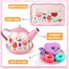 Tea Party Set for Little Girls, Flower Tea Sets Toys for Toddlers Girls Age 3 4 5 6 Year Old, Toddler Kids Kitchen Pretend Play Toys view 4