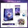 Abbylike 48 Pcs Wolf Party Favors Party Decor Birthday Supply Wolf Paper Bag Gift Mini Notebook Keychain Slap Bracelet Sticker for Baby Shower Holiday view 3
