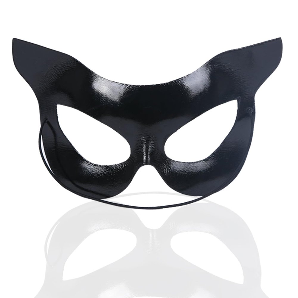 Black Cat Halloween Werecat Mask - Half Face Cat Eye Mask Accessories with Ears for Girls & Women
