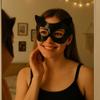 Black Cat Halloween Werecat Mask - Half Face Cat Eye Mask Accessories with Ears for Girls & Women view 4