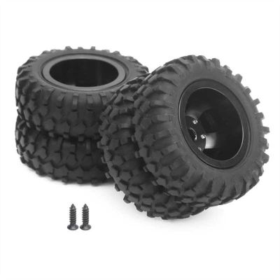 2Pcs/lot RC Rear Twin Tire Wheel Tyre 55mm Dia for WPL D12 1/10 Remote Control Truck D12-010 Aluminum Alloy + Rubber Tires Modification Accessories (Color : A)