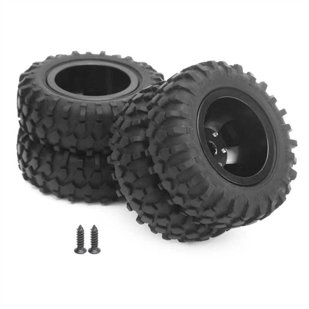 2Pcs/lot RC Rear Twin Tire Wheel Tyre 55mm Dia for WPL D12 1/10 Remote Control Truck D12-010 Aluminum Alloy + Rubber Tires Modification Accessories (Color : A)