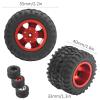 2Pcs/lot RC Rear Twin Tire Wheel Tyre 55mm Dia for WPL D12 1/10 Remote Control Truck D12-010 Aluminum Alloy + Rubber Tires Modification Accessories (Color : A) view 3
