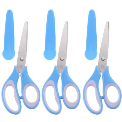 ibasenice 3pcs Multi- Scissors for Boy Girl Lightweight and Portable Craft Scissors with Protective Covers for Scrapbooking and Projects