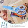 ibasenice 3pcs Multi- Scissors for Boy Girl Lightweight and Portable Craft Scissors with Protective Covers for Scrapbooking and Projects view 2