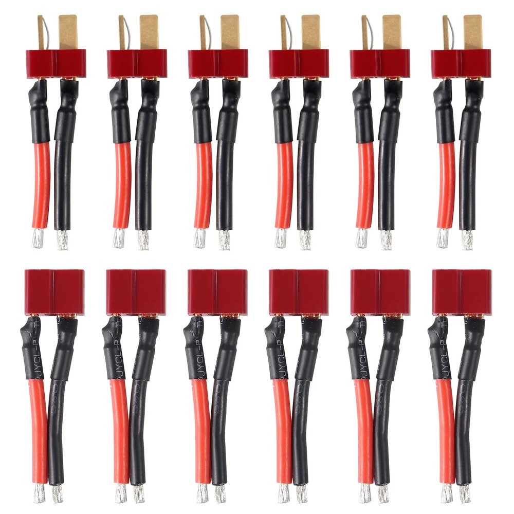 Shutao 6Pairs T Plug Connector Wire Female Male 14AWG 53MM Extention Cable Compatible with RC Lipo Battery Cable Drone Car Boat Battery Connection