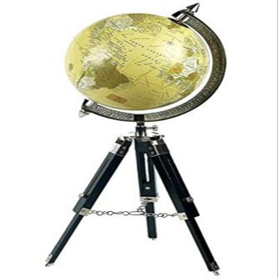 25" Antique Globe Model Replica With Wooden Tripod World Replica For Learning And Education