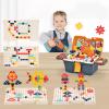 CZOALX Magic Montessori Play Toolbox, Design and Drill Toy, Kids Tool Set Box Kit for Toddler 3-5 Drill and Screw Toys, Building STEM Educational Kids Real Power Tools Toy for Boy Girl view 2