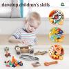 CZOALX Magic Montessori Play Toolbox, Design and Drill Toy, Kids Tool Set Box Kit for Toddler 3-5 Drill and Screw Toys, Building STEM Educational Kids Real Power Tools Toy for Boy Girl view 3