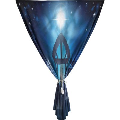 Adjustable Blackout Shades, Blue Portable Blackout Curtain, Birth Night Christmas Star Print Adjustable Temporary Blackout Shades,59W x84L Inch, for Nursery,Children Kids Bedroom or Travel Use