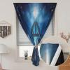 Adjustable Blackout Shades, Blue Portable Blackout Curtain, Birth Night Christmas Star Print Adjustable Temporary Blackout Shades,59W x84L Inch, for Nursery,Children Kids Bedroom or Travel Use view 2