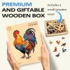 Wooden Puzzles for Adults, Wooden Rooster Puzzle, 270 Pcs Puzzles for Adults, Birthday Gifts for DIY Lover, Wood Puzzle Game (L-14.5 * 11.1in) view 2