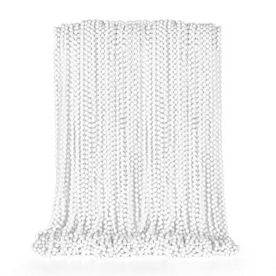 EOBOH 50PCS Bead Necklace, White Mardi Gras Bead Necklace Stuff Party Favors, 33" Mardi Gras Beads Necklaces, Festival Parade Throw Accessories for Wedding Birthday Celebrations Decorations