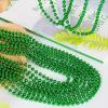 50PCS St Patricks Day Necklace, St. Patrick's Day Green Bead Necklace Accessories, Metallic Irish Saint Patrick Mardi Gras Necklaces Bulk, Parade Throw Accessories for Mardi Gras St. Patricks Party view 2