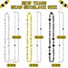 48PCS New Years Necklace, 3 Kinds New Years Eve Bead Necklaces Party Supplies 2026 Bulk, HAPPY NEW YEAR Star Necklace Accessories, Black Gold Silver Bead Necklace 2026 for New Year Party Decorations view 2